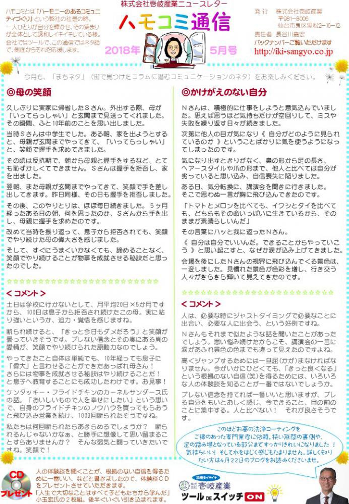 ハモコミ通信2018年5月号：画像
