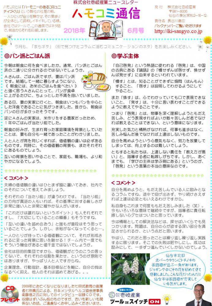 ハモコミ通信2018年6月号：画像